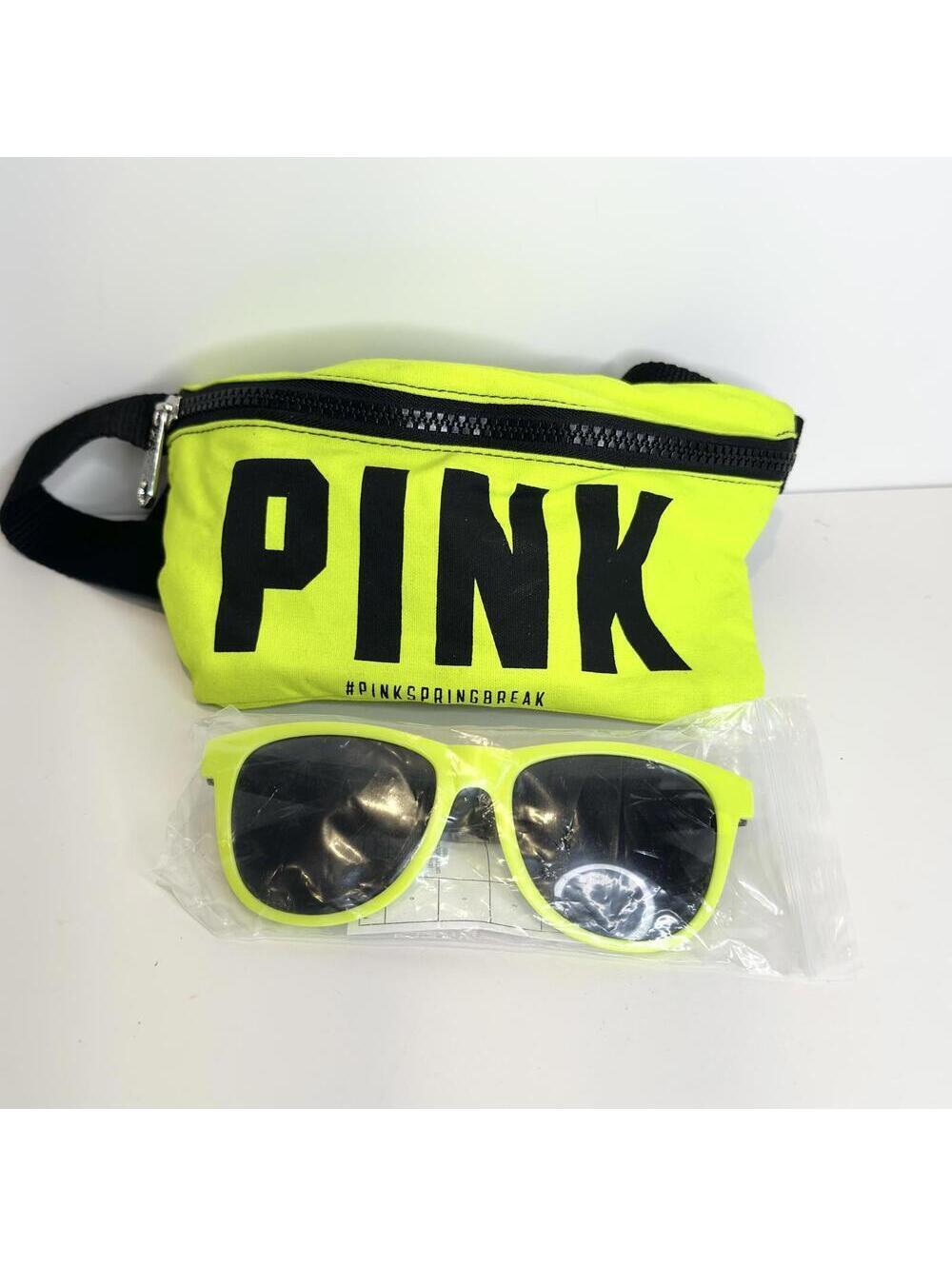 PINK Neon Yellow Fanny Pack with Matching Sunglasses BRAND NEW